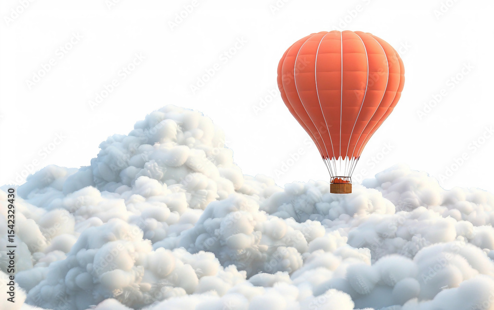 Fototapeta premium A Hot Air Balloon Adventure Floating High Above the Cloud Layer
