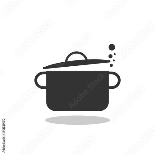 Cooking pot icon with shadow