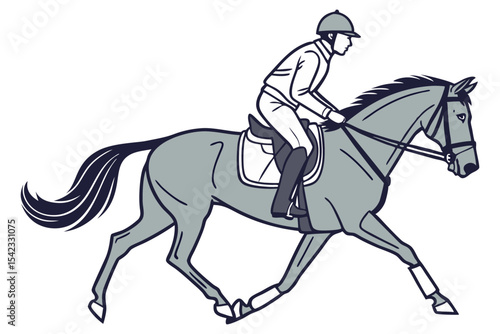 Man Riding Horse Expressing Strength and Grace