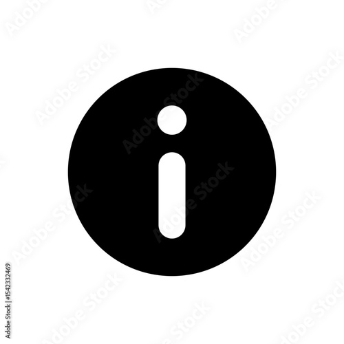 Black i info icon. Letter i in black circle