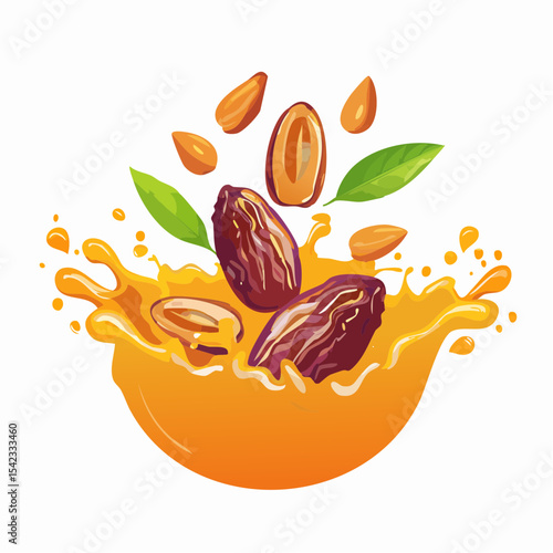 Ripe Dates and Orange Juice Splash