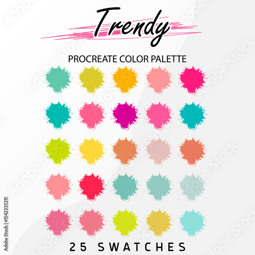 Trendy Bloom – 25 Procreate Color Swatches