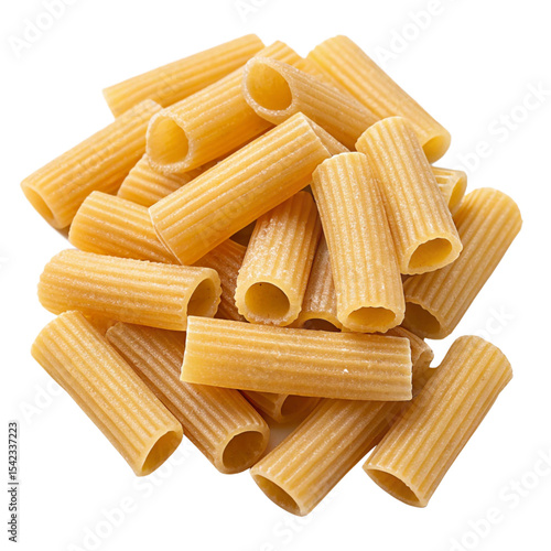 Rigatoni pasta isolated on transparent background
