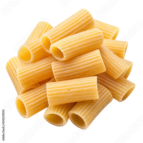 Rigatoni pasta isolated on transparent background