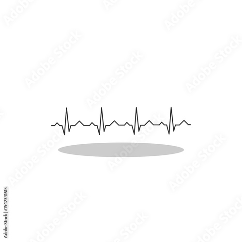 Simple Heartbeat icon with shadow