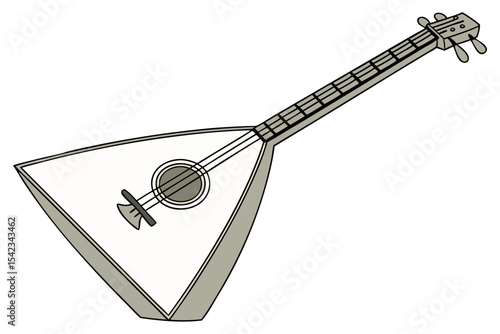 Russian Musical Instrument Balalaika Sketch