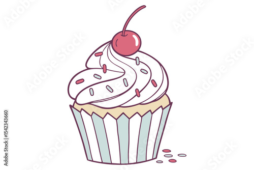 Sweet Cupcake Dessert Illustration