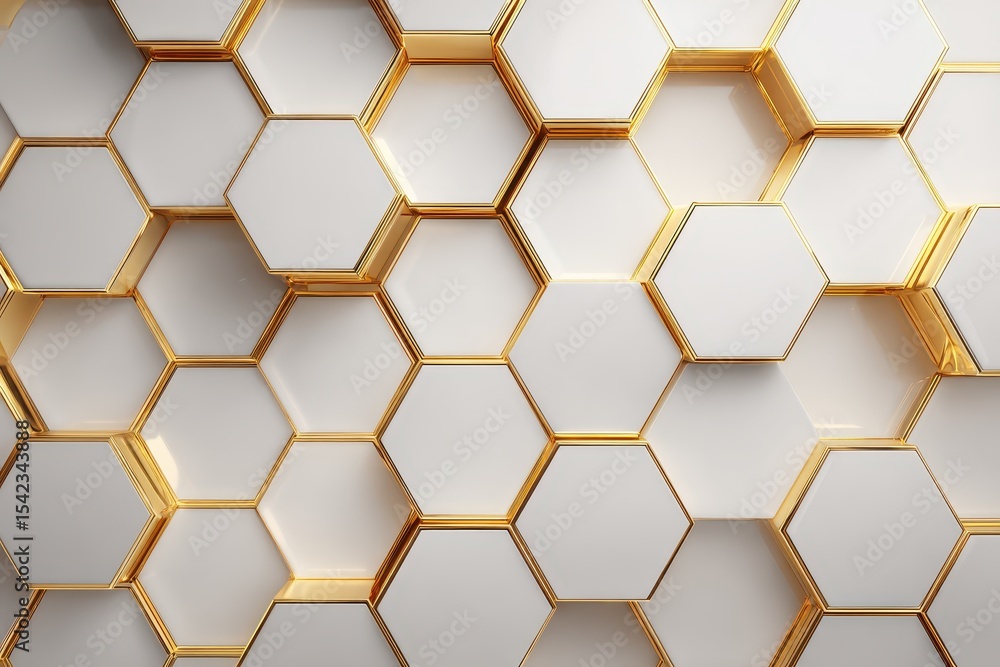 Elegant luxury background featuring golden hexagons with white spaces creating a modern and sophisticated atmosphere suitable for design and decor projects Elegant luxury background featuring golden hexagons with white spaces creating a modern and sophisticated atmosphere suitable for design and decor projects
