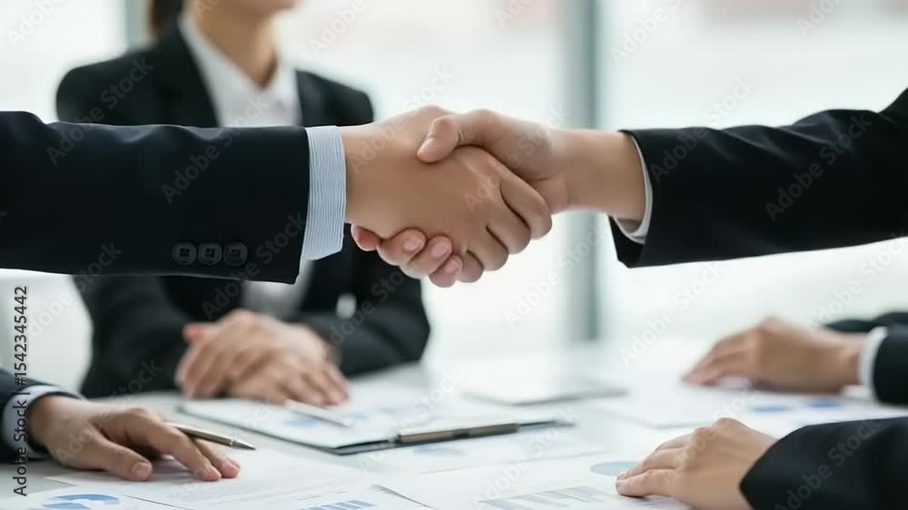 Close-up Businesspeople shaking hands at a meeting Close-up Businesspeople shaking hands at a meeting