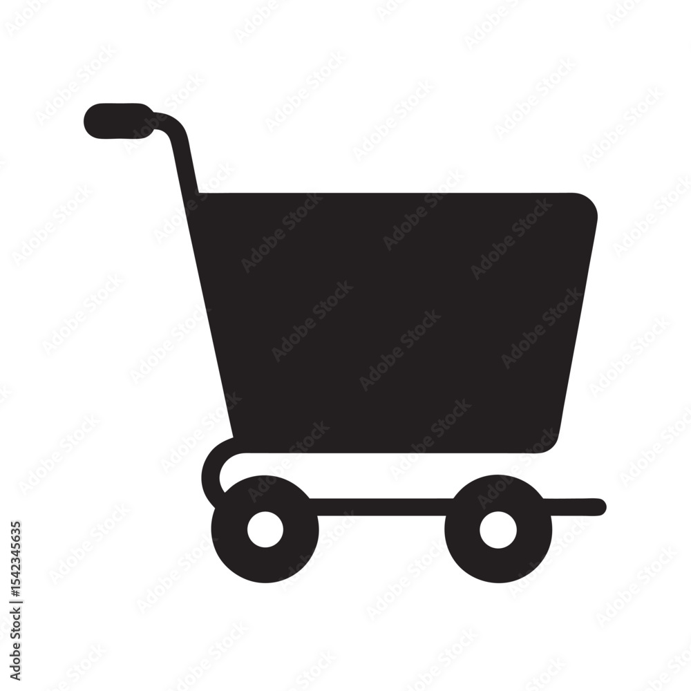 Shopping Cart Silhouette Vector Icon Illustration Shopping Cart Silhouette Vector Icon Illustration