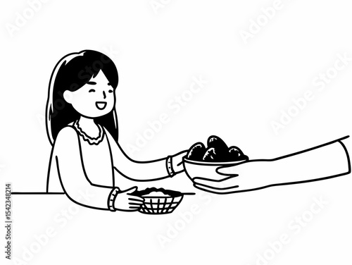 Sharing Food A Simple Illustration of Kindness and Generosity