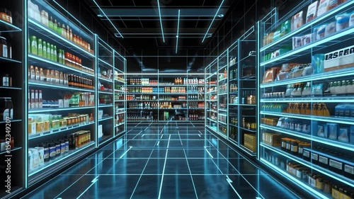 Futuristic Grocery Store: Digital Retail Innovation