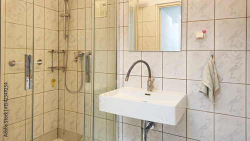 Konstfotografi Interior of a bathroom with toilets