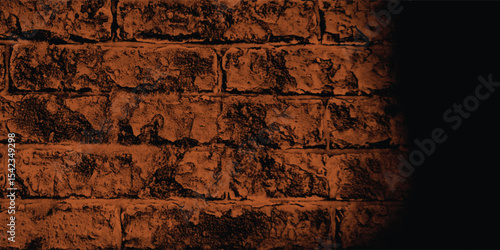 Deep reddish-brown textured brick wall background, showcasing a dramatic and moody atmosphere with rough surfaces and a dark vignette.
