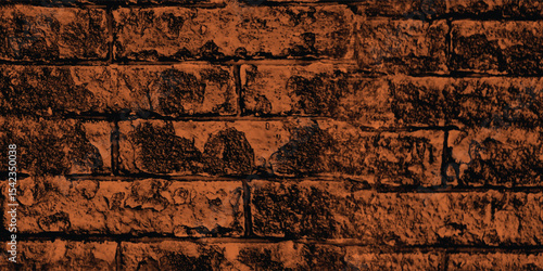 Deep reddish-brown textured brick wall background, showcasing a dramatic and moody atmosphere with rough surfaces and a dark vignette.
