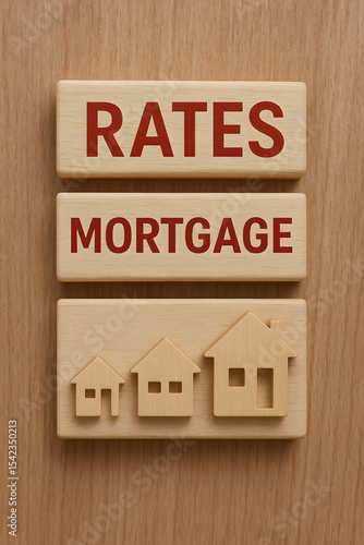 A wooden sign with three houses and the words 