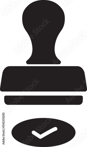 Stamp icon. Approved icon isolated on transparent background.