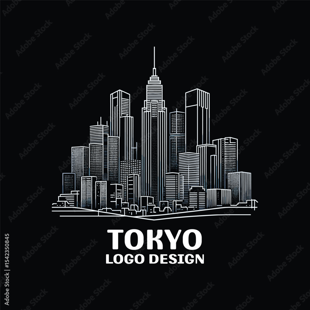 Fototapeta premium Tokyo Vector Logo Design