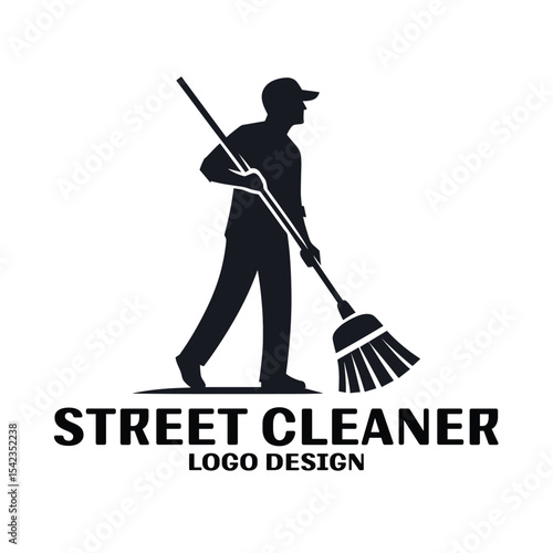 Street Cleaner Vector Logo Design