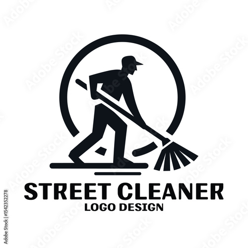 Street Cleaner Vector Logo Design