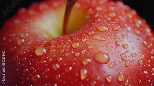 Wallpaper Mural A juicy red apple with water droplets glistening on its surface Torontodigital.ca