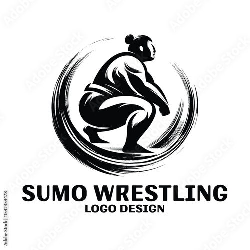 Sumo Wrestling Vector Logo Design
