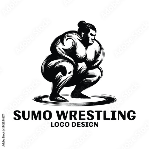 Sumo Wrestling Vector Logo Design