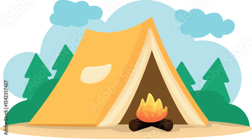 Friends gathered around a campfire enjoying an active summer camping trip surrounded by nature’s beauty and open air freedom.
