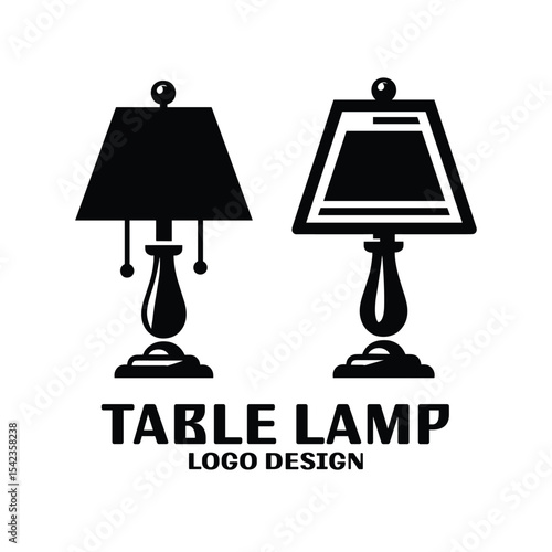 Table Lamp Vector Logo Design