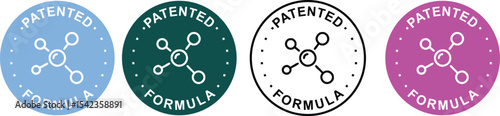Patented Formula Label Icon – Official Product Sticker Stamp Vector