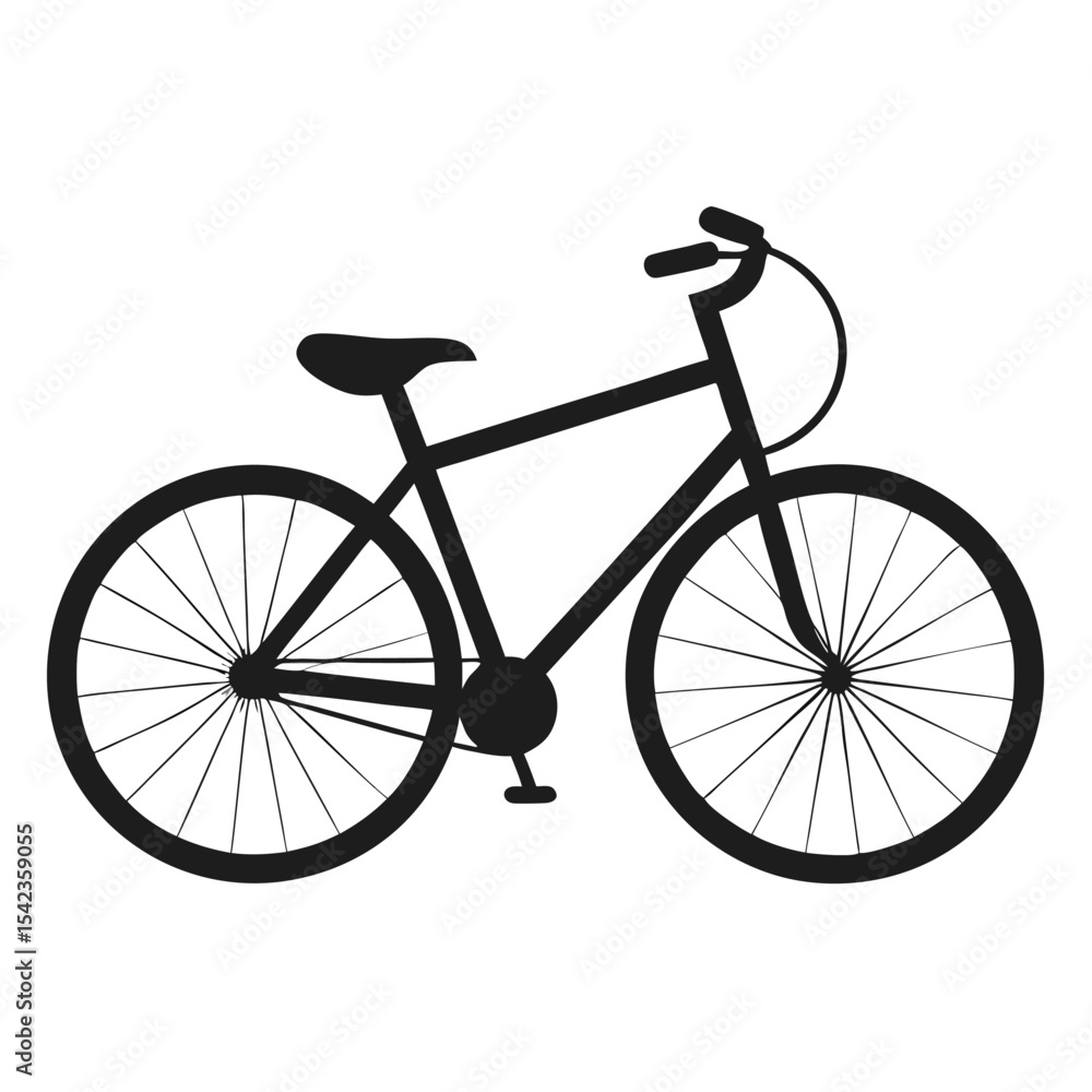 Fototapeta premium silhouette bicycle on white background