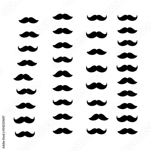 Collection of Mustache Silhouettes  A Diverse Range of  Stylish and Classic Designs for Digital Projects
