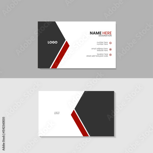 Elegant Red creative and corporate business card
 Template
