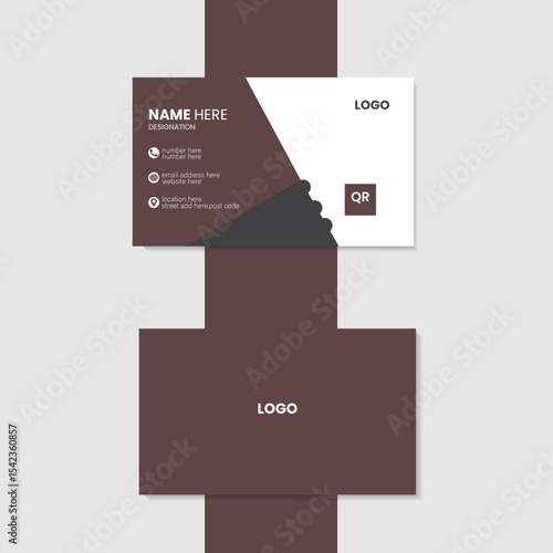 Modern and Minimalist dark reddish business card template