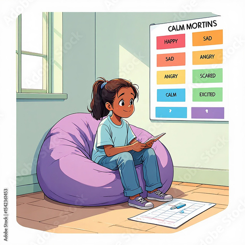 Kids Practicing Mindfulness – 2D Cartoon Illustrations 