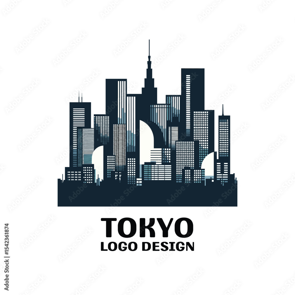 Fototapeta premium Tokyo Vector Logo Design