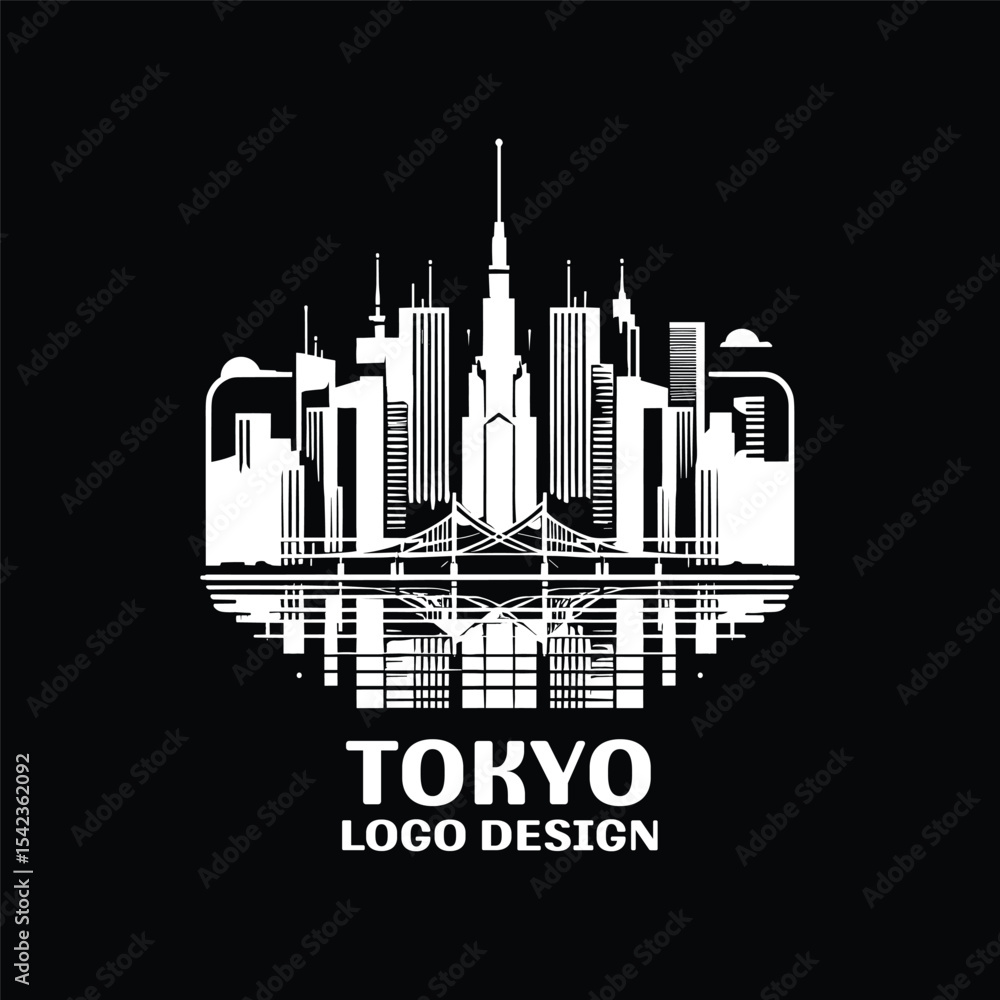 Fototapeta premium Tokyo Vector Logo Design