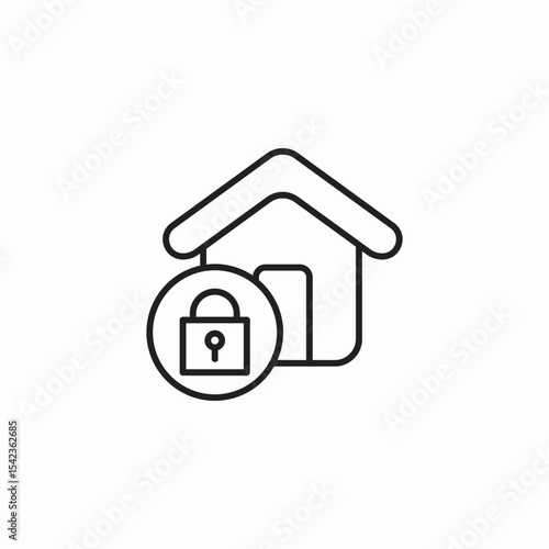 home security locked icon sign vector