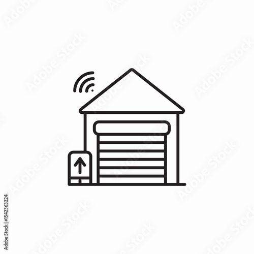 smart garage door icon sign vector
