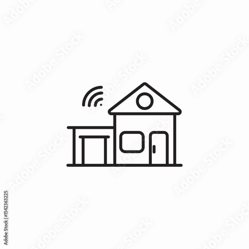 smart home building icon sign vector