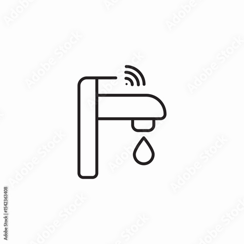 smart water faucet icon sign vector