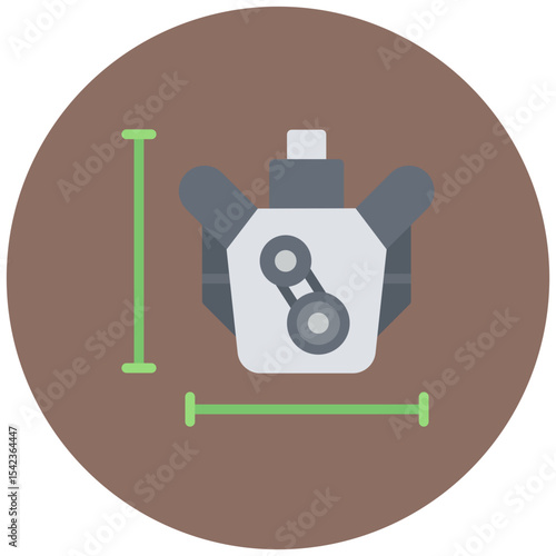 Engine Size icon vector image. Can be used for Automotive Dealership.