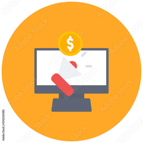 Paid Promotion icon vector image. Can be used for Public Relations Agency.