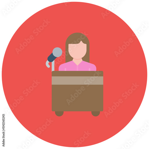 Spokesperson Female icon vector image. Can be used for Public Relations Agency.