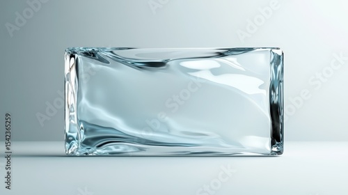 Wallpaper Mural A beautifully shaped clear glass block showcases smooth curves and reflections, embodying modern aesthetics and elegance, making it a versatile piece for artistic interpretations. Torontodigital.ca