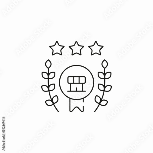 award medal stars icon sign vector