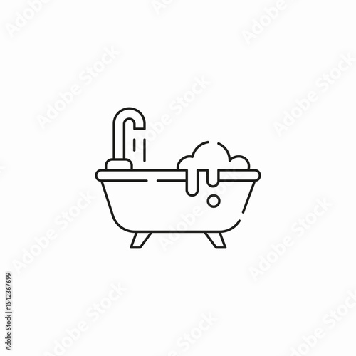 bubble bath tub icon sign vector