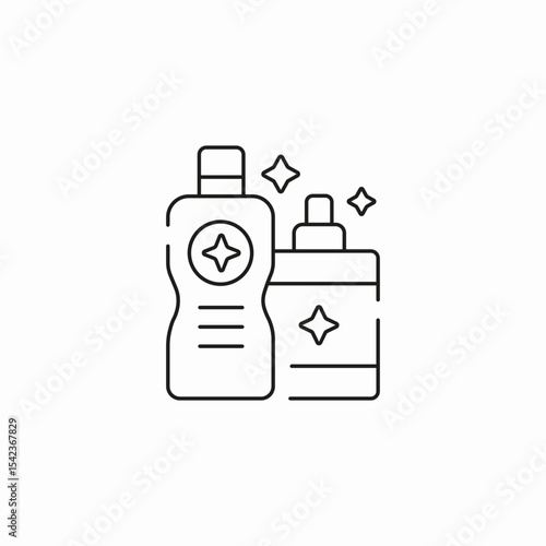 cleaning product bottles icon sign vector
