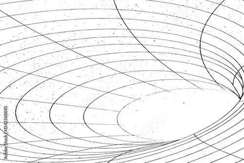 Abstract Black and White Scientific Grid Vortex