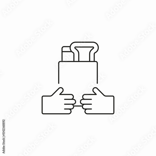 grocery bag delivery icon sign vector
